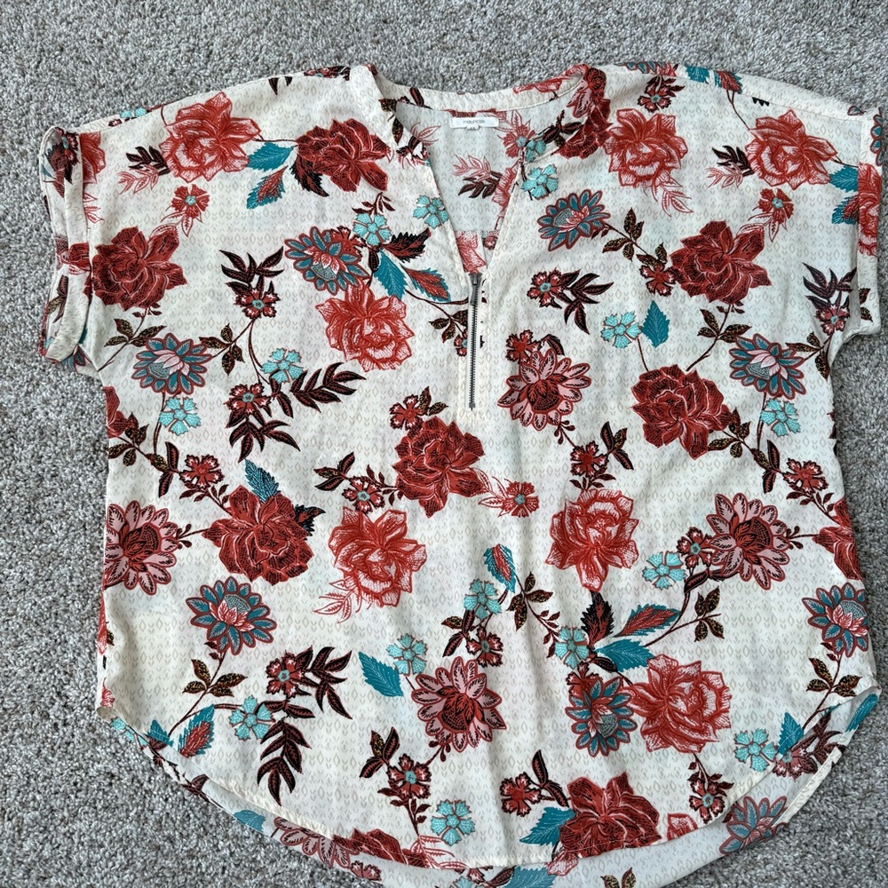 Maurice’s Short Sleeve Flower Blouse
